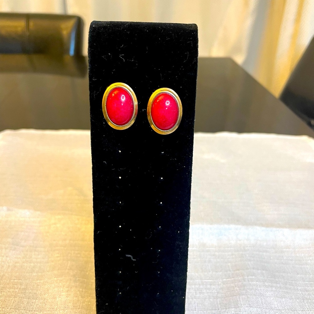Red and Gold fashion earrings